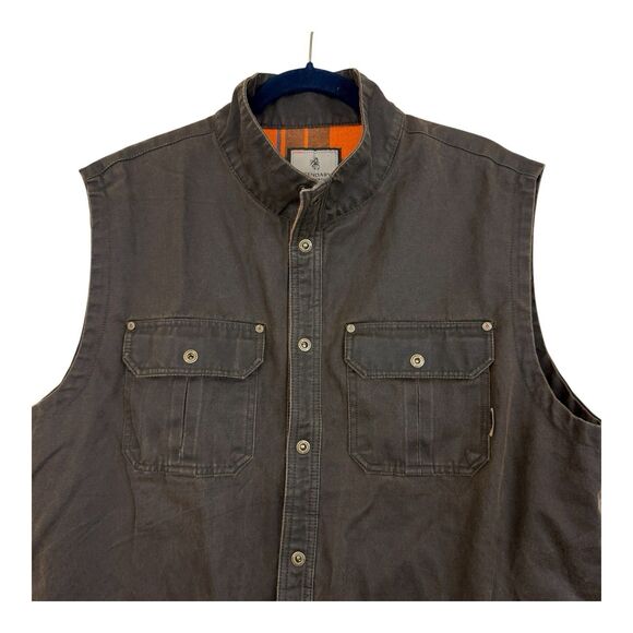 Legendary Whitetails Vest Men Tall Sz XLT Brown Cotton Blend Snaps Pockets - Picture 1 of 12
